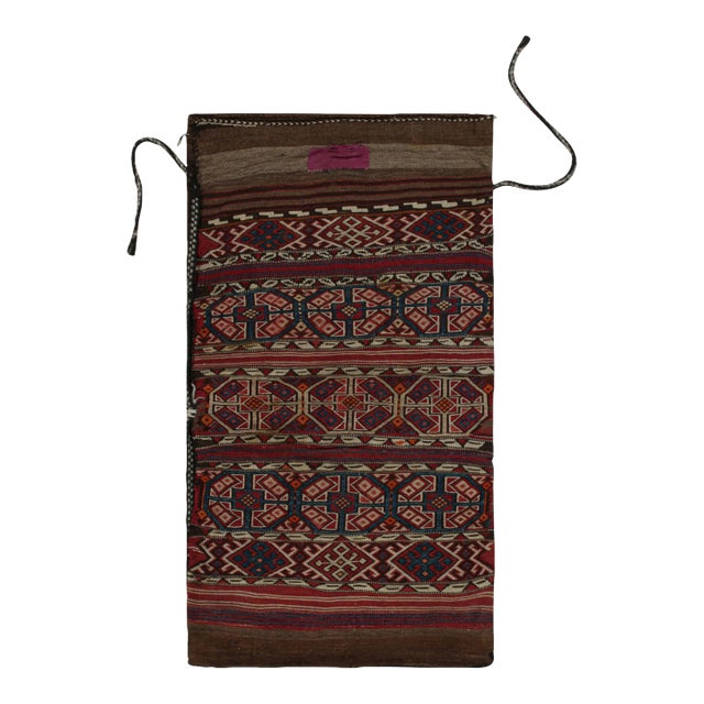 Late 19th Century Antique Tribal Bag & Flatweave Textile With Geometric Patterns, From Rug & Kilim For Sale