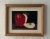Red Vintage Pop Art Sliced Red Apple Needlepoint, Framed For Sale - Image 8 of 8