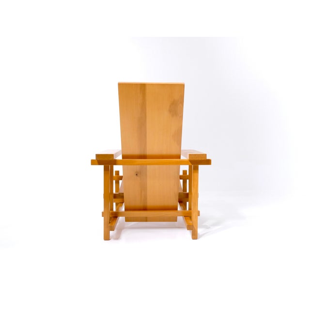 Wood Vintage Dutch Armchair from Gerrit Rietfeld, 1980s For Sale - Image 7 of 18