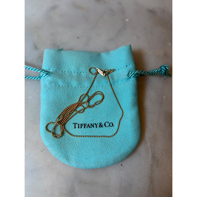 Tiffany & Co. 18ct Rose Gold Small Bead Pendant Necklace 2.5g For Sale - Image 6 of 9