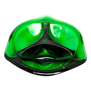 Art Deco Cabaret for Spices from Ząbkowice Glassworks, Poland, 1970s For Sale