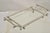 Vintage Italian Hollywood Regency Faux Bamboo Silver Plated Serving Platter Stand. Circa Mid 20th Century. Measurements:...