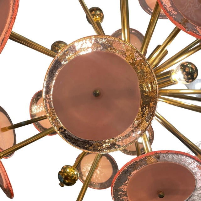 Sputnik Pink Lamp Murano Glass Disc, 1960s For Sale - Image 6 of 8