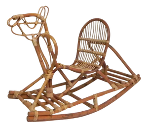 Vintage Bamboo Rocking Horse, 1960s