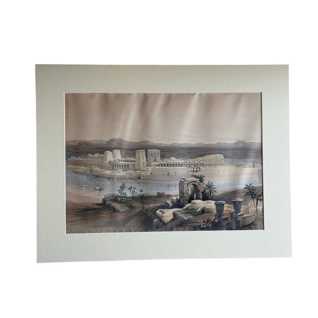 Mid 19th Century Mid 19th Century David Roberts - General View of the Island of Philae, Nubia For Sale - Image 5 of 12