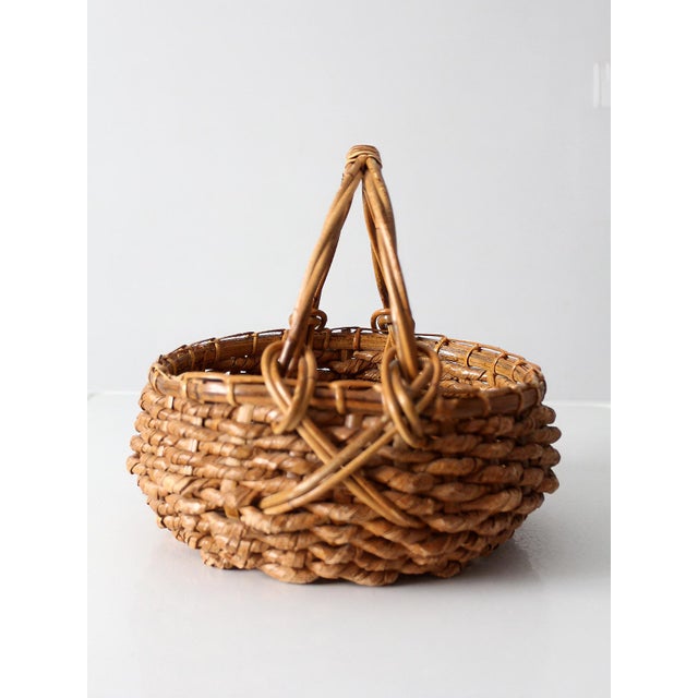 Vintage Coil Basket With Handle For Sale - Image 6 of 12