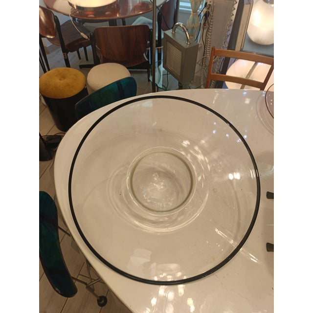 Large Hat-Shaped Centrepiece Plate in Clear Murano Glass, Italy, 1960s For Sale - Image 4 of 9