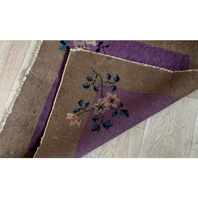 Art Deco 1920s, Handmade Antique Art Deco Chinese Rug 2.6' X 2.7' For Sale - Image 3 of 9