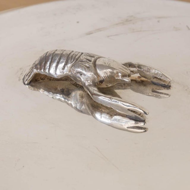 1940s 1940s Alpaca Silver Lobster Serving Tray With Lid, Spain For Sale - Image 5 of 14
