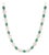 5.71ct Zambian Emerald & 2.81ct Baguette Diamond Tennis Necklace 14k Gold For Sale