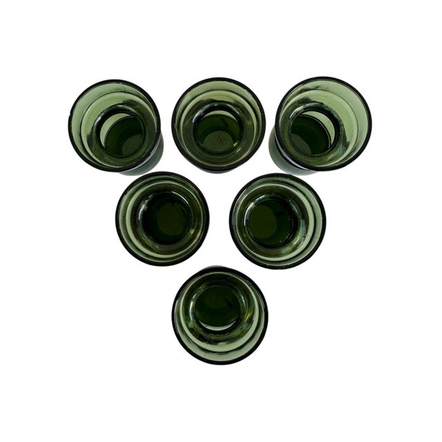 Set of 6 Vintage Dansk Denmark Ihq Green Glass Stackable Candle Holders - Jens Quistgaard MCM For Sale In Miami - Image 6 of 6