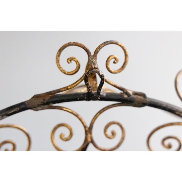 Gold Romantic Vintage Italian Gilt Tole & Red Roses Candle Wall Sconce For Sale - Image 8 of 9