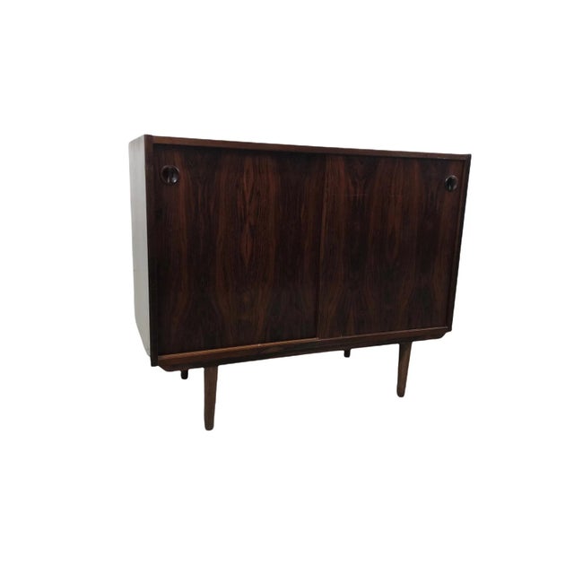 Mid-Century Modern Vintage Danish Mid Century Modern Record Media Cabinet or Credenza in Style of Kai Kristiansen. Uk Import For Sale - Image 3 of 8