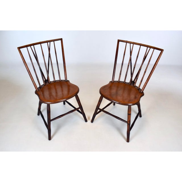 Mid-Century Birdcage Windsor Side Chairs, Handcrafted Walnut, Usa For Sale - Image 12 of 12