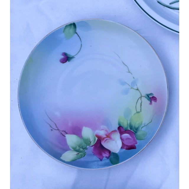 Butterflies and Pink, Yellow, and Blue Garden Flowers Decorative Wall Plate Curation- Set of 7 For Sale - Image 4 of 14