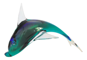 Italian Murano Glass Diving Dolphin Figure