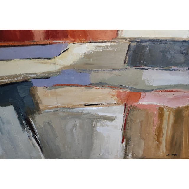 Paint Strates en Suspens, Abstract Landscape, Contemporary, Framed by Sophie Dumont For Sale - Image 7 of 8