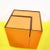 Orange Laminated Sewing Machine Cube on Wheels