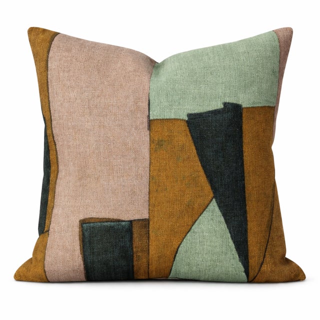 Modern District Pillow Cover in Tobacco, 22x22 Pillow For Sale - Image 3 of 3