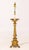 Gothic Revival Gilt Bronze Floor Lamp, the column body on three stepped scroll form feet. 63" H x 15.75" W x 13.5" D....