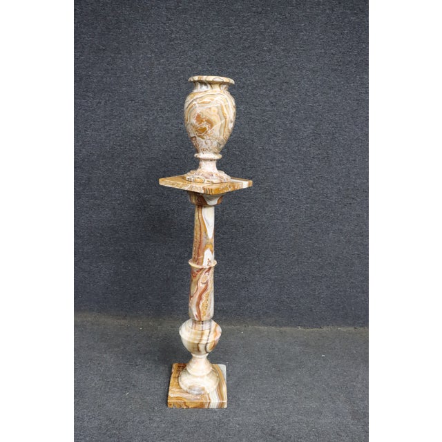 Italian Style Onyx Pedestal With Urn For Sale - Image 12 of 15