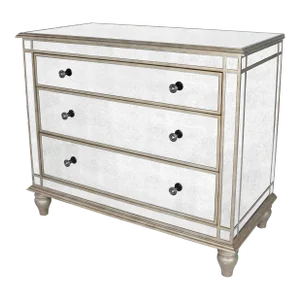 Laflin Mirrored Console Chest, Silver