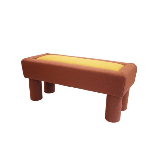 Omera bench in solid beech, particle board and hr foam by popus editions. Dimensions: w 100 x d 40 x h 45 cm. Materials:...