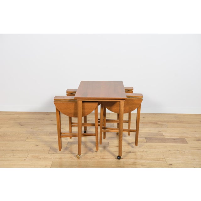 Brown Mid-Century Modern Danish Nesting Tables by Poul Hundevad for Novy Domov, Czechoslovakia, 1960s, Set of 5 For Sale - Image 8 of 18