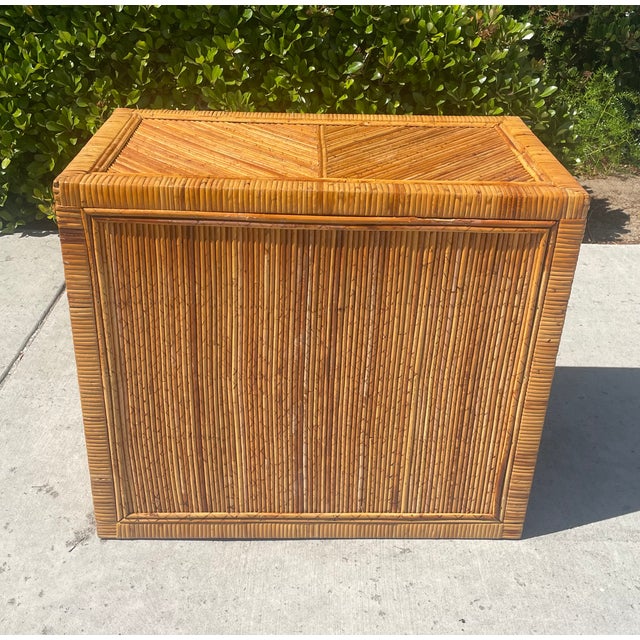 Wood Vintage Pencil Reed Rattan Dresser, Gabriella Crespi Style, For Sale - Image 7 of 8