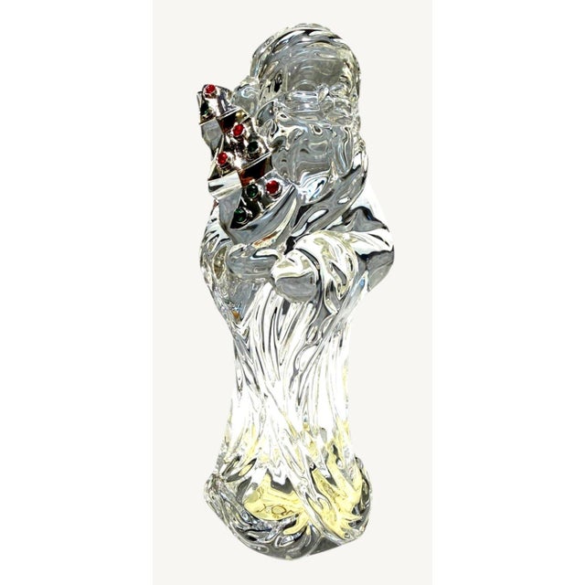 Late 20th Century Lenox Pave Jewels Olde World Santa Crystal Figurine Germany 7" Box For Sale - Image 5 of 12