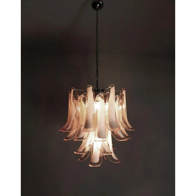 Glass Vintage Italian Glass Chandelier, 1984 For Sale - Image 7 of 10