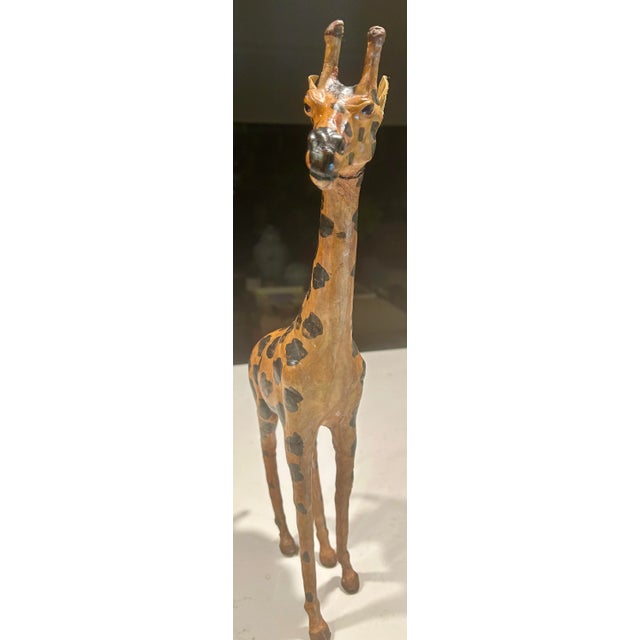 Mid 20th Century Safari Chic Leather Wrapped Giraffe in the Style of Ralph Lauren For Sale In Palm Springs - Image 6 of 12
