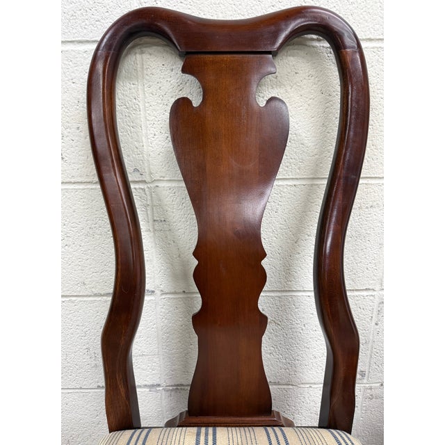 Vintage Queen Anne Style Dining Chairs - Pair For Sale - Image 4 of 11