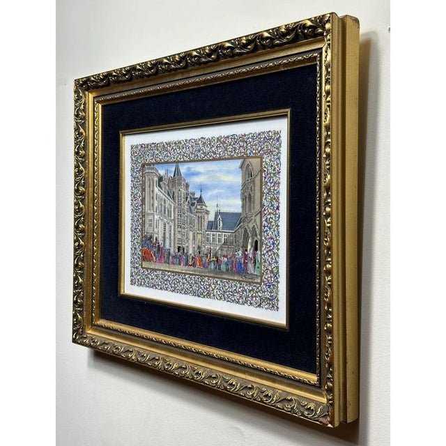 Ceramic Jean Gradassi, Miniature, France, Polychrome Paiting on Porcelain Plate For Sale - Image 7 of 10