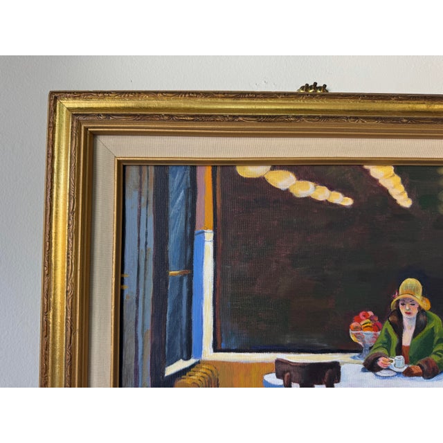 Vintage Figurative Still Life Interior Scene Oil on Canvas Board Panel Painting by Florence Zevich, Framed For Sale In Miami - Image 6 of 11