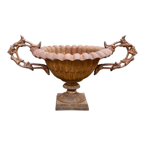 19th Century English Cast Iron Garden Urn Planter