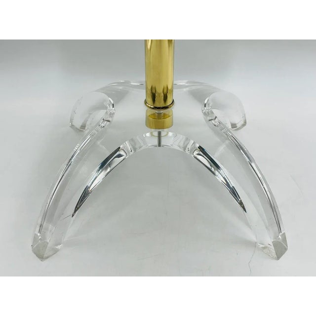 1960s Sculptural Vanity Stool in Lucite & Brass by Charles Hollis Jones For Sale In Los Angeles - Image 6 of 13