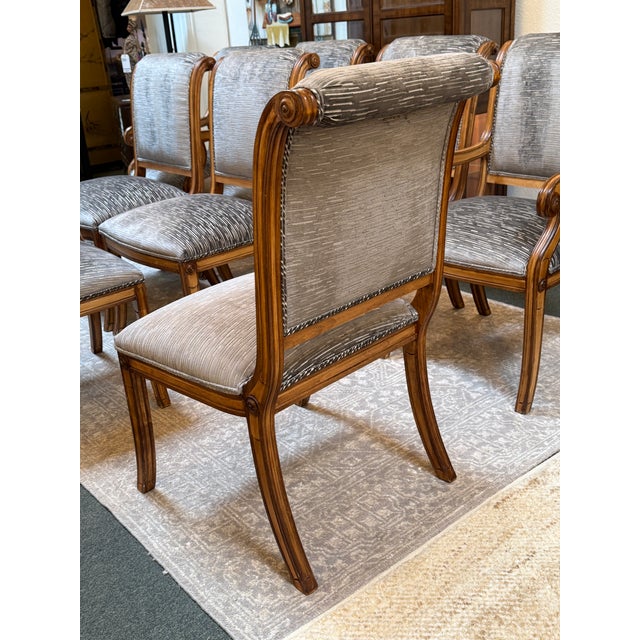 Off-white Kreiss Fleur Di Lis Dininig Room Chairs, Set of Eight For Sale - Image 8 of 12