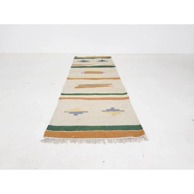 Vintage Indian Woolen Rug For Sale - Image 4 of 4