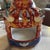 Chinese Vintage Handmade Red Ceramic Birdcage Shape Display Figure