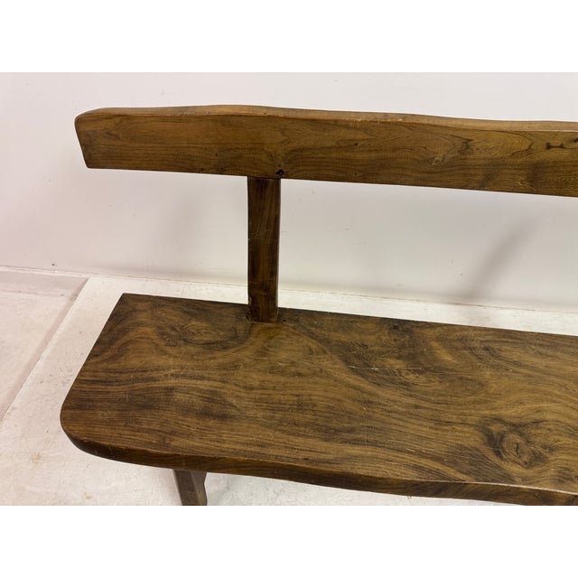 Mid-Century Sculptural Elm Bench, 1960s For Sale - Image 12 of 18