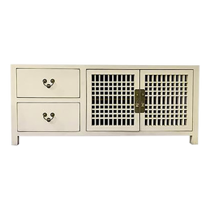 1990s White Lacquer Tv Cabinet