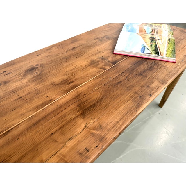 Pine Farmhouse Table with Tapered Legs, 1950s For Sale - Image 17 of 18