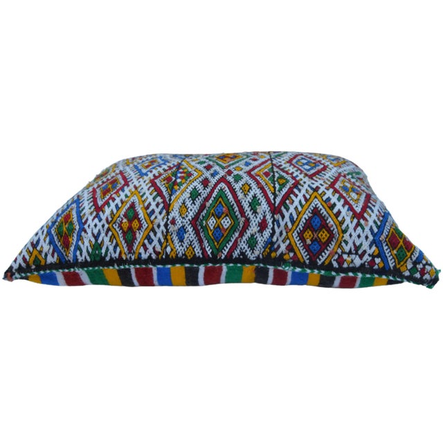 Vintage Moroccan Colorful Diamonds Wool Pillow For Sale In New York - Image 6 of 11