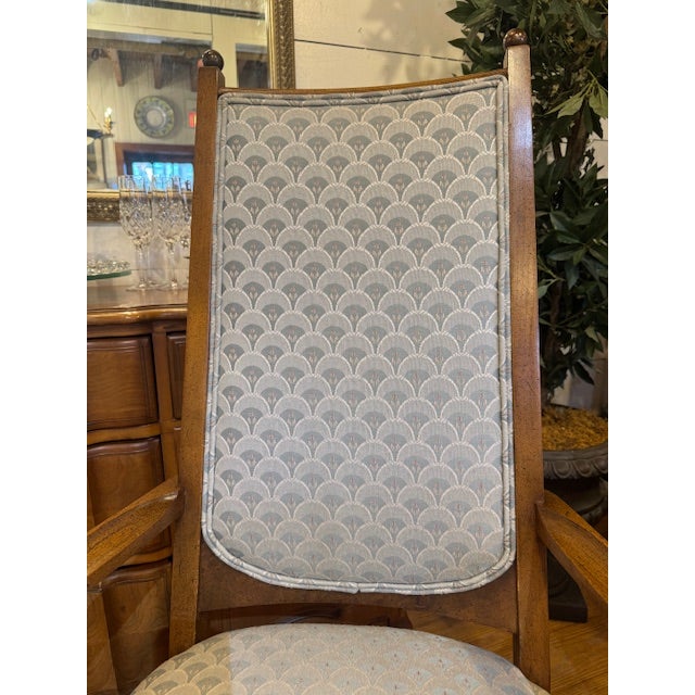 1950s MCM Cane Back Dining Chairs With Upholstered Seats (8) For Sale - Image 9 of 14