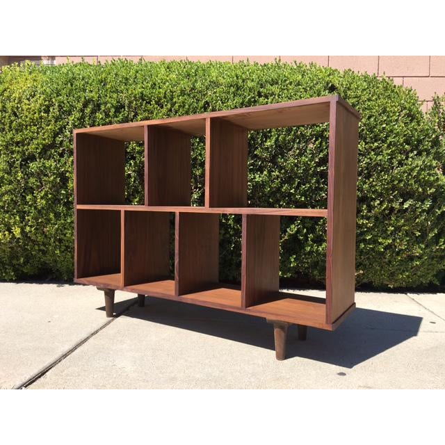 Custom MidCentury Walnut Bookcase Wall Unit Chairish