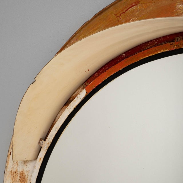 Traditional Mid 20th Century Czechia Traditional Antique White Metal Mirror For Sale - Image 3 of 10