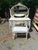 Lovely white painted vintage French style vanity having cabriole legs, 5 drawers for storage, and a pretty large oval...