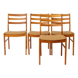 Vintage Swedish Oak Chairs by Alb Johansson & Söner, 1960s, Set of 4 For Sale
