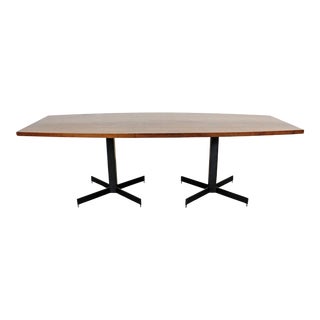 Mid-Century Modern Walnut Surfboard Conference/Dining Table For Sale